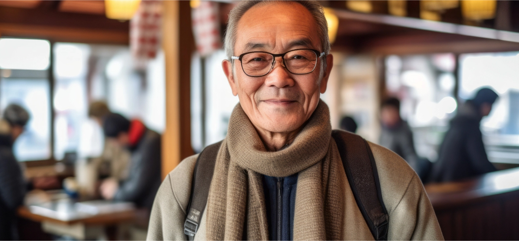 Smiling man with scarf