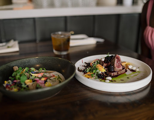 Two prepared dishes on a table