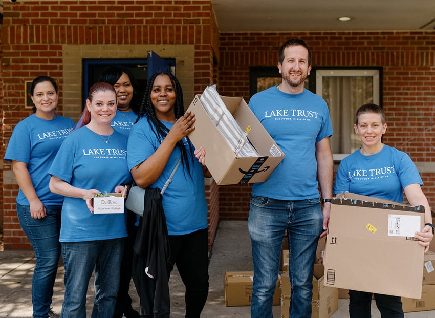 Lake Trust team members volunteering on Powered by Good Day.