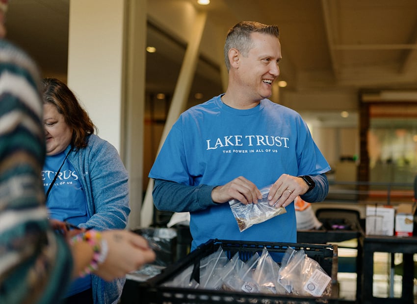 Lake Trust team members volunteering on Powered by Good Day.