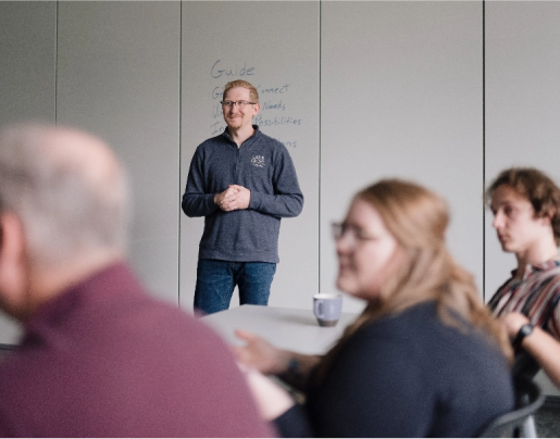 A Lake Trust team member teaches a class